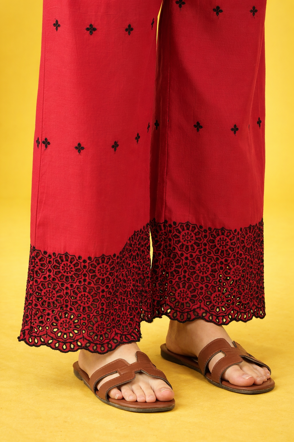 Maroon SchiffiIi Pure Cotton Waist Coat Co-Ords