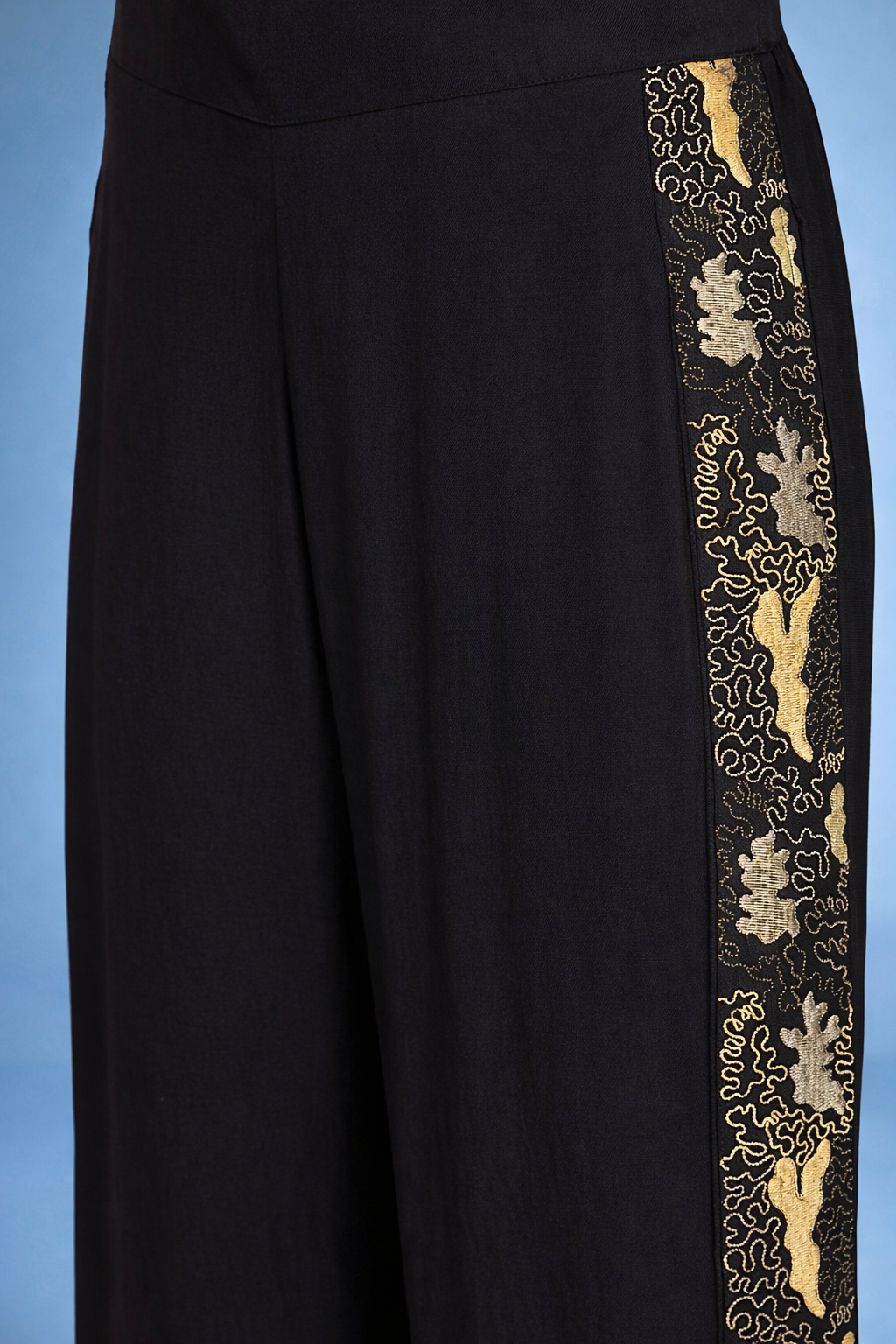 Black Embroidered Shirt with Trouser Co-ords