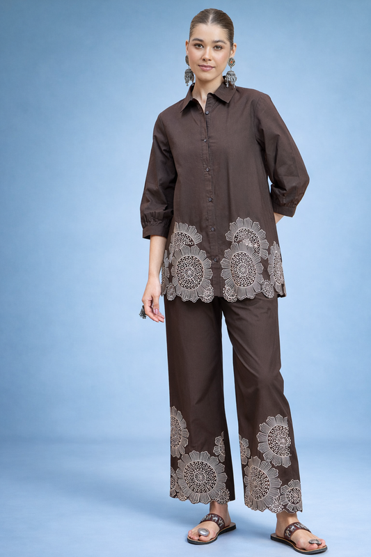 Brown Pure Cotton Co-ords
