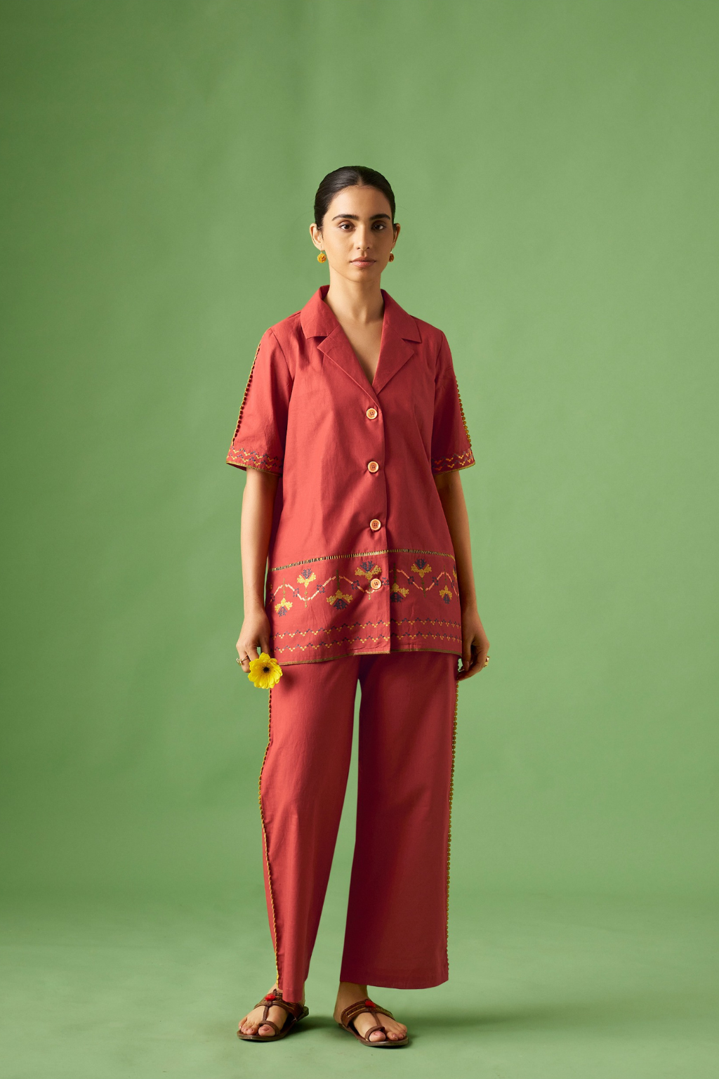 Rust Pure Cotton Co-ords