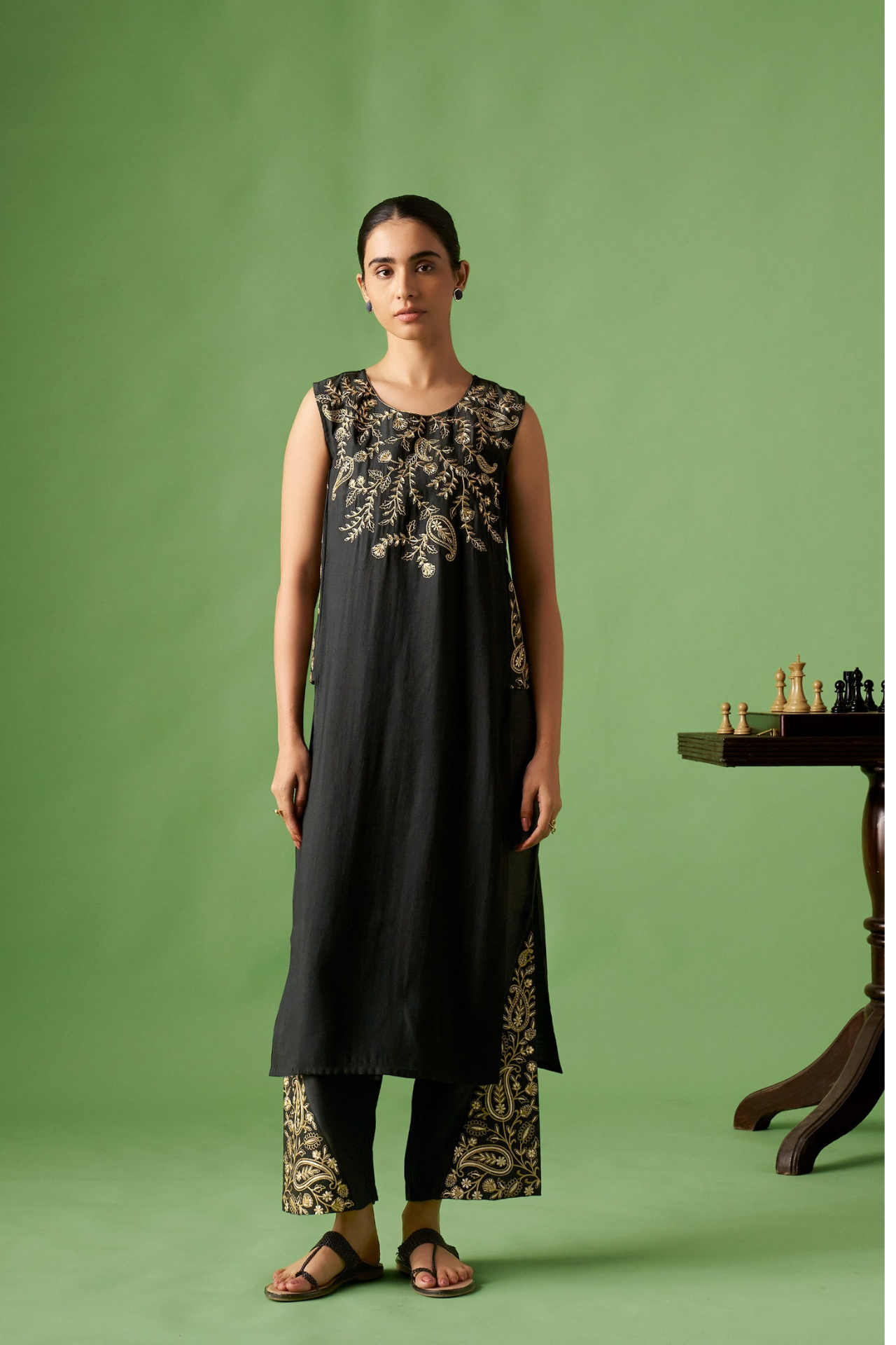 Black Silk blend Co-ords
