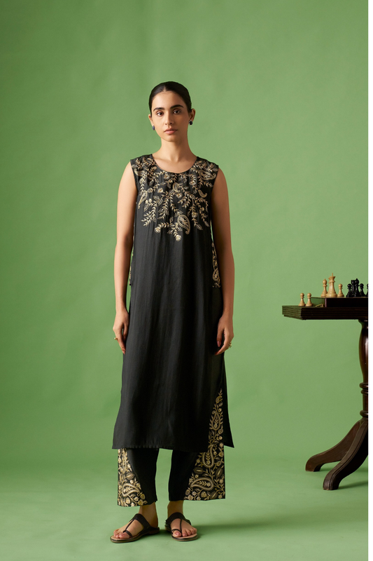 Black Silk blend Co-ords