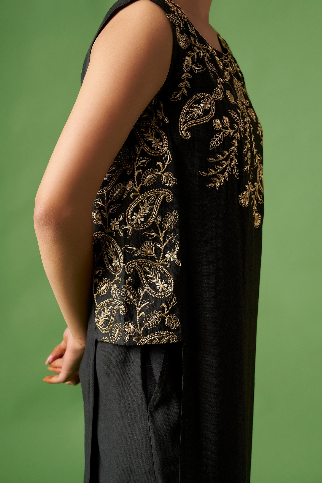 Black Silk blend Co-ords