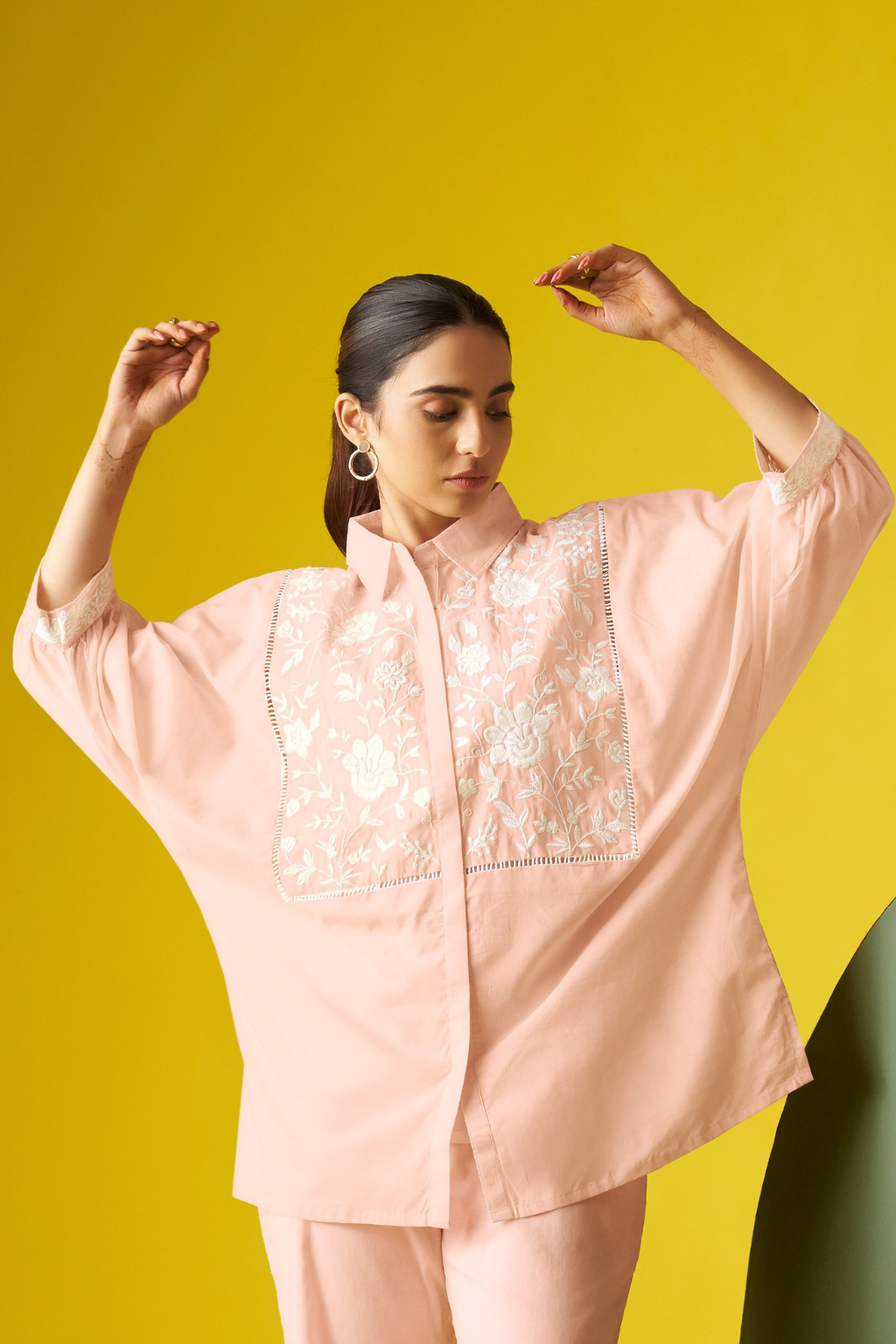 Pink Pure Cotton Kaftan Co-ords