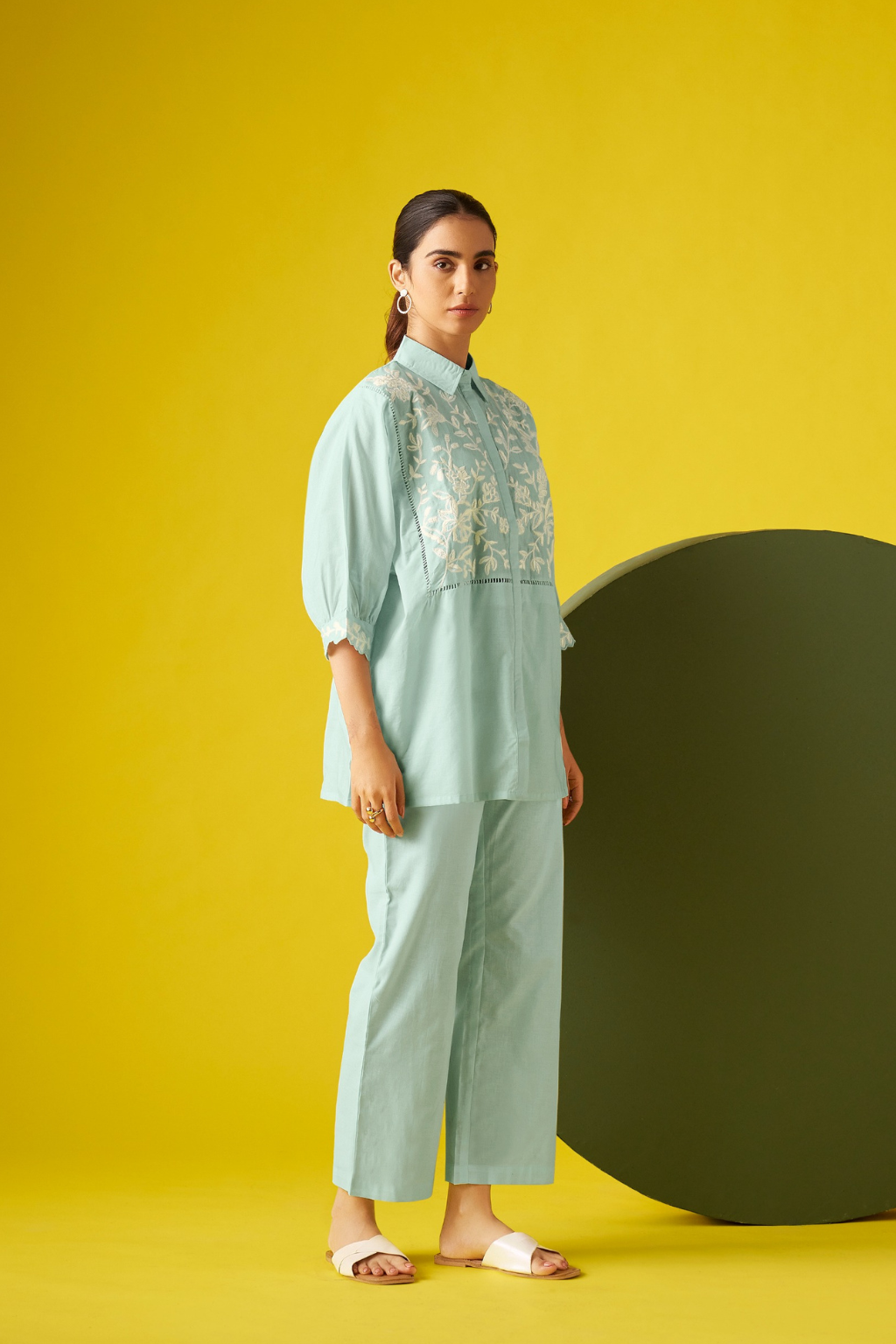 Blue Pure Cotton Kaftan Co-ords