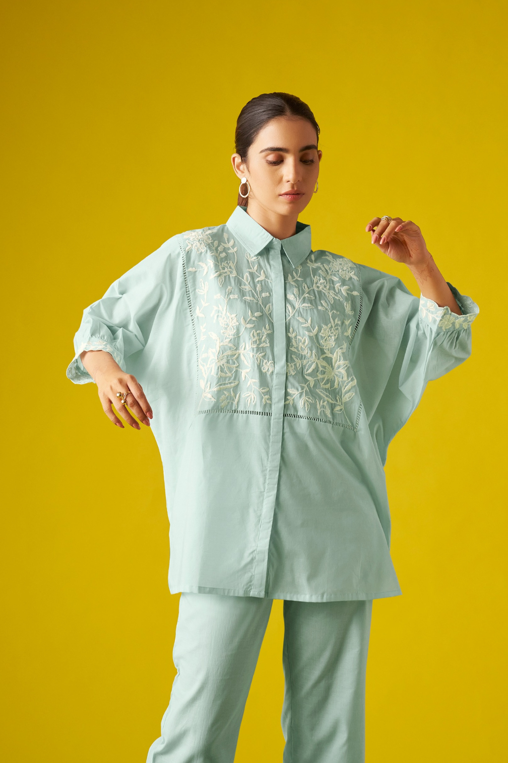 Blue Pure Cotton Kaftan Co-ords