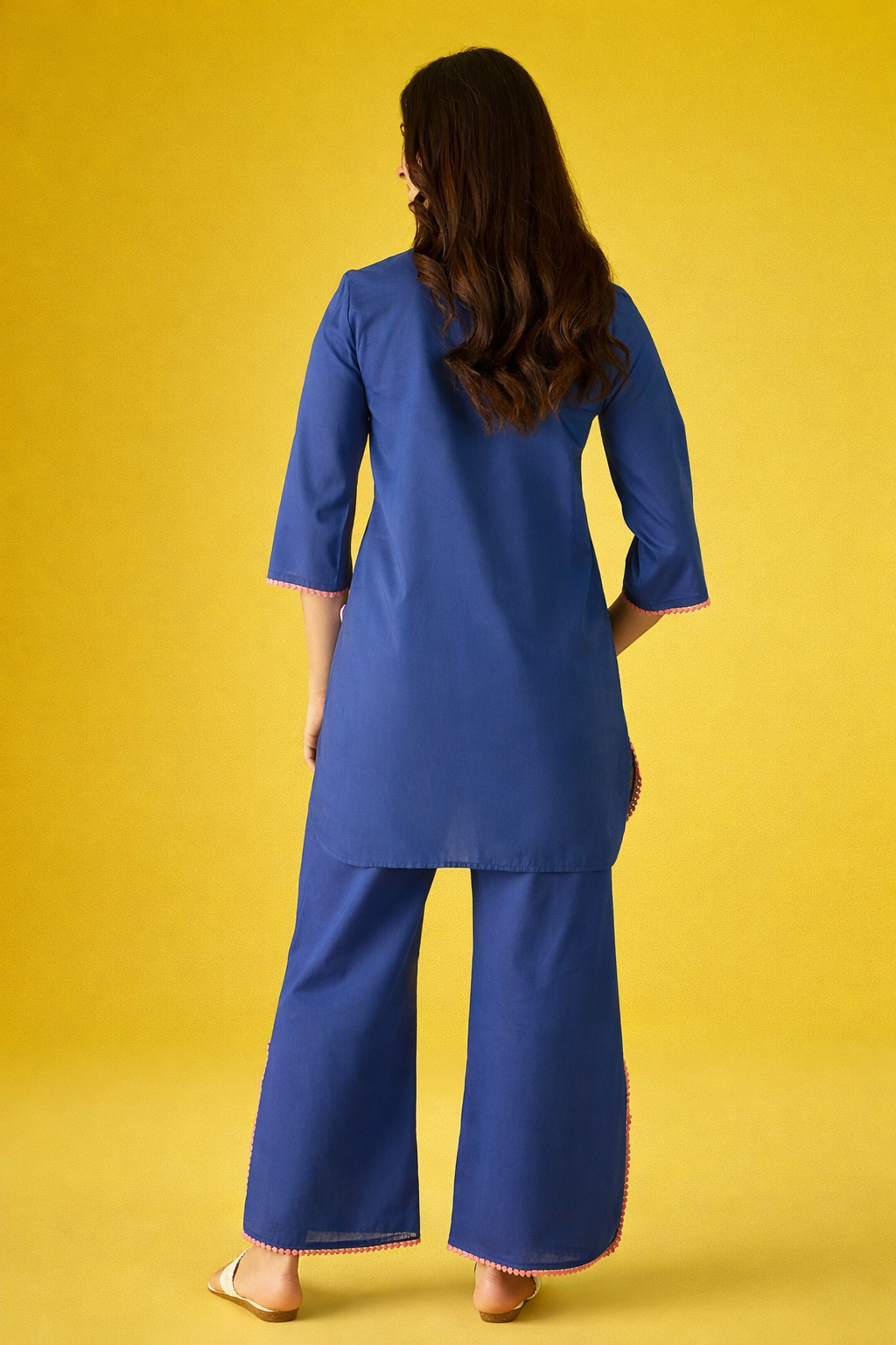 Blue Pure Cotton Kurta Set