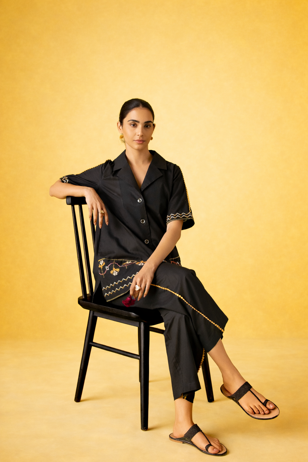 Black Pure Cotton Co-ords