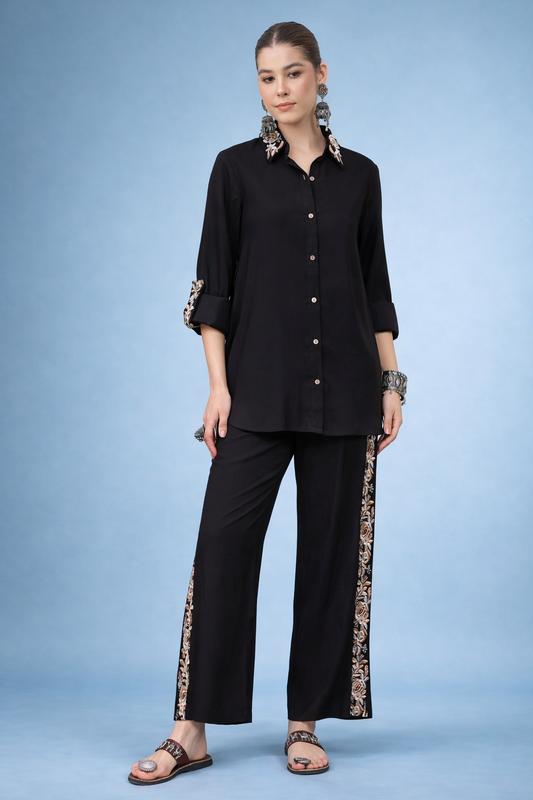 Black Embroidered Co-ords