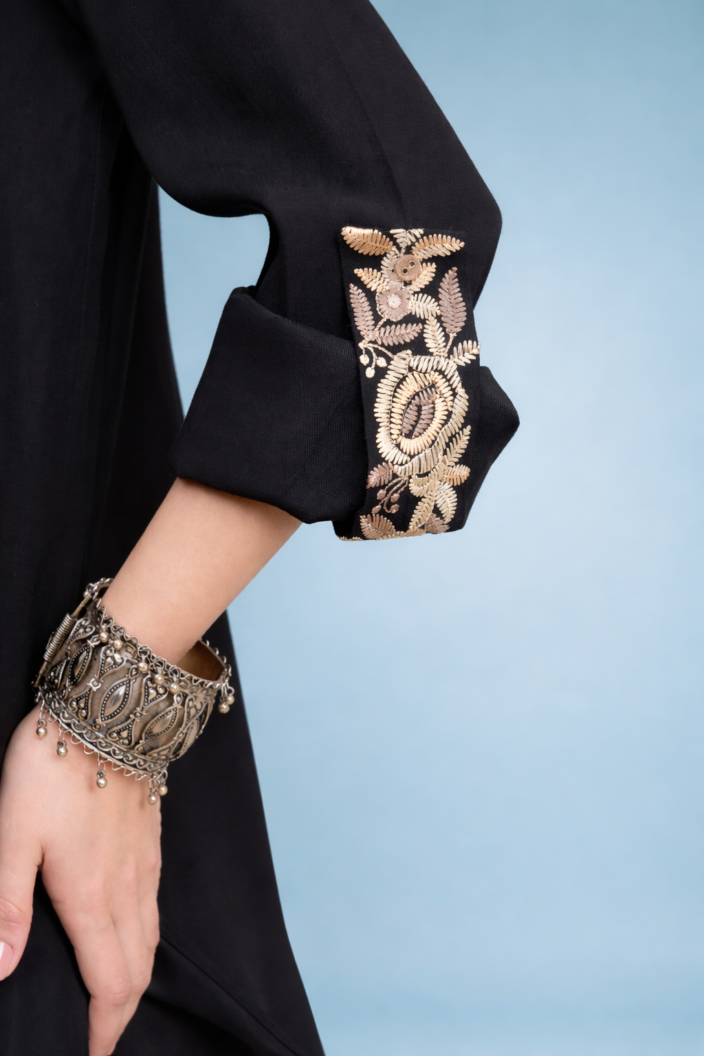 Black Embroidered Co-ords