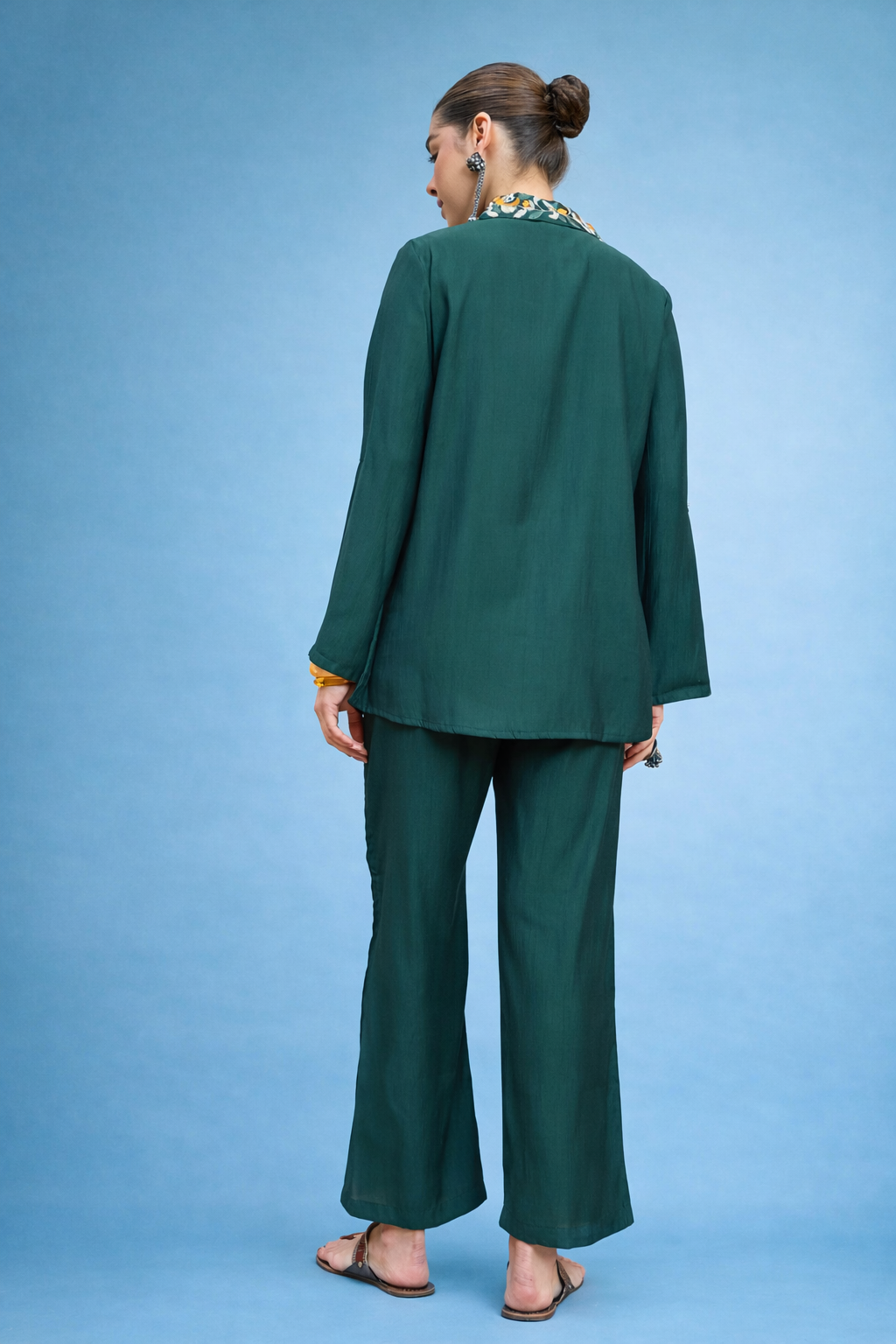 Green Embroidered Co-ords