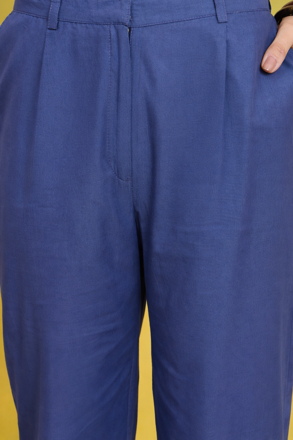 Blue Pure Cotton Waist-Coat Co-ords