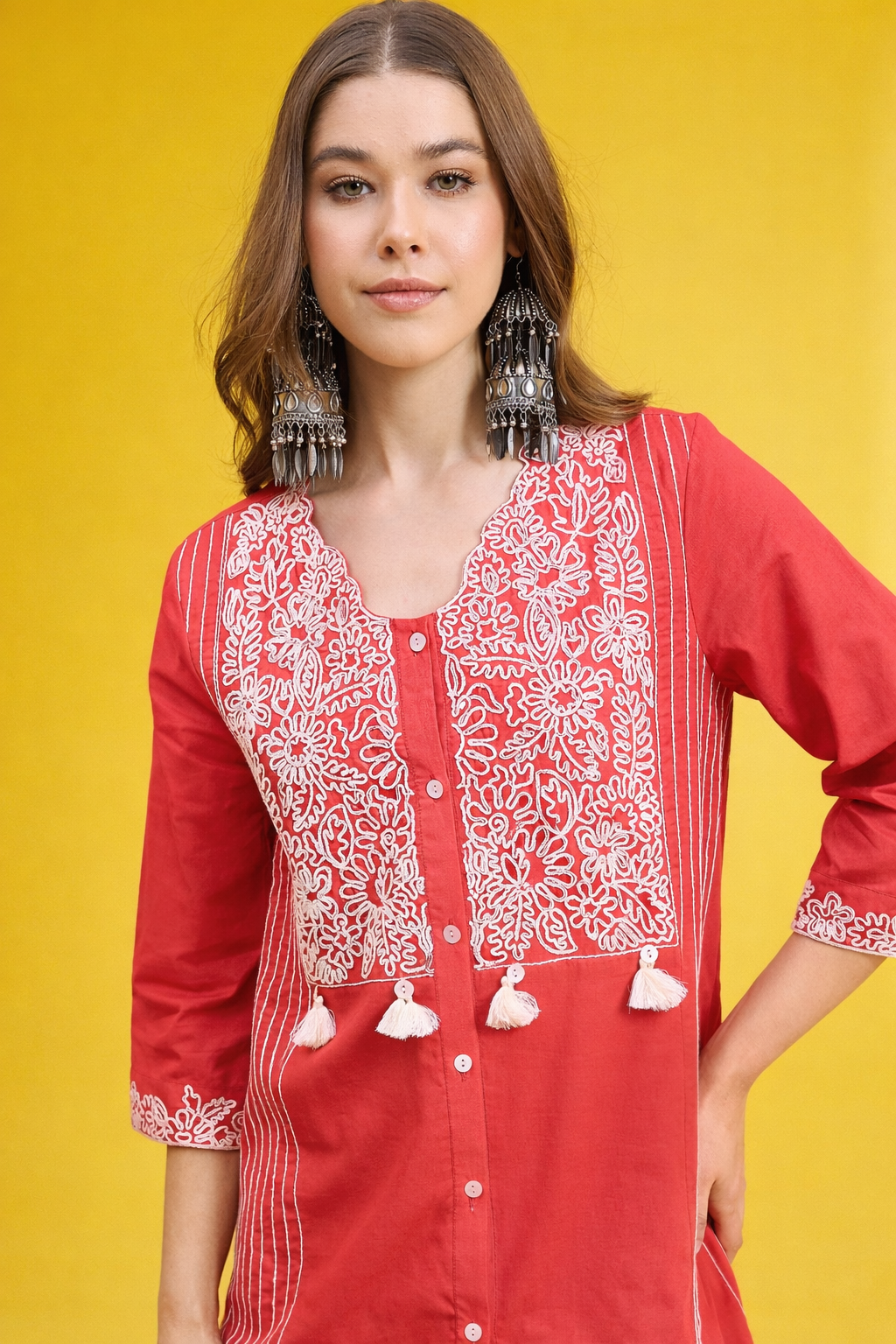 Red Pure Cotton Co-ords