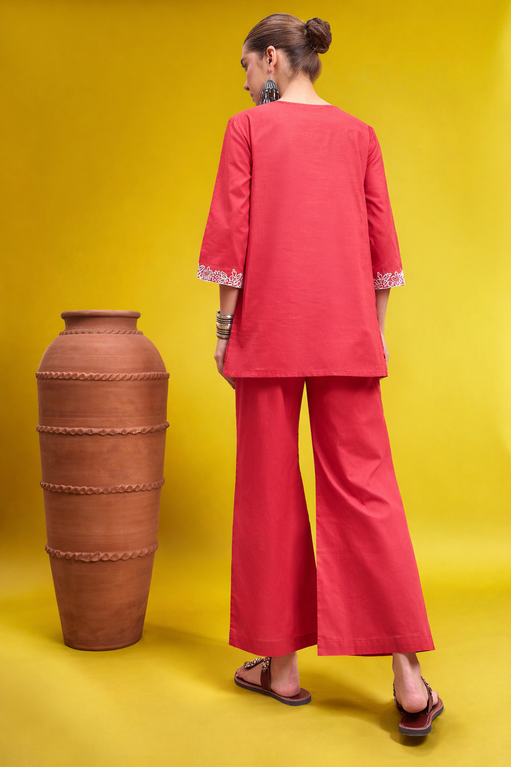 Red Pure Cotton Co-ords