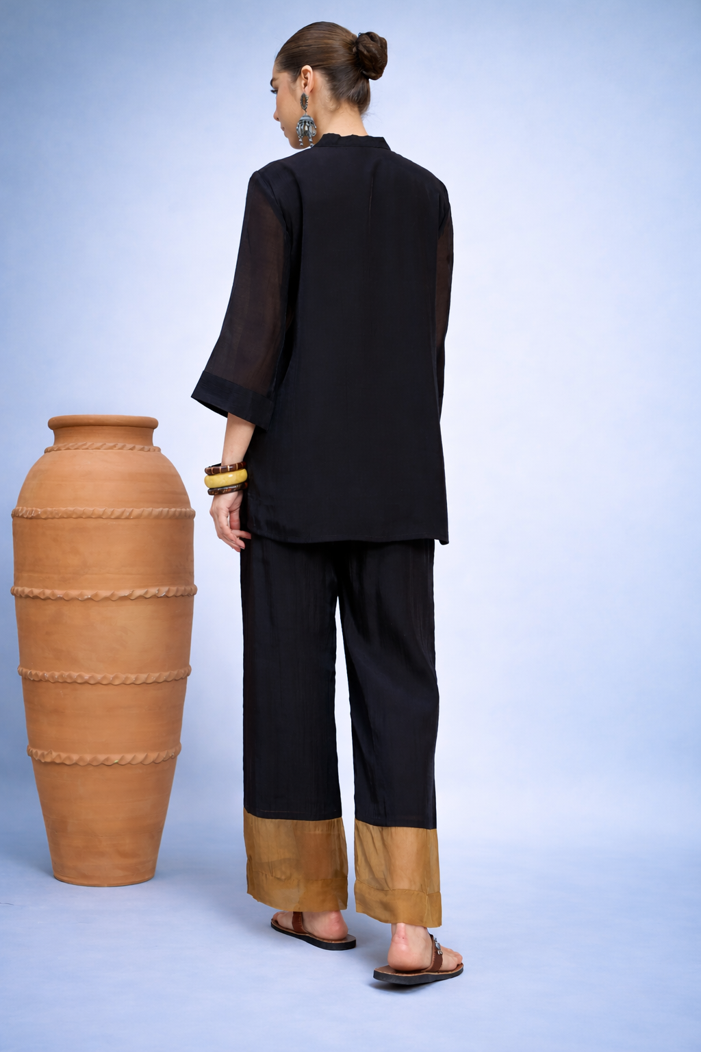 Black Embellished Shirt with Trouser Co-ords