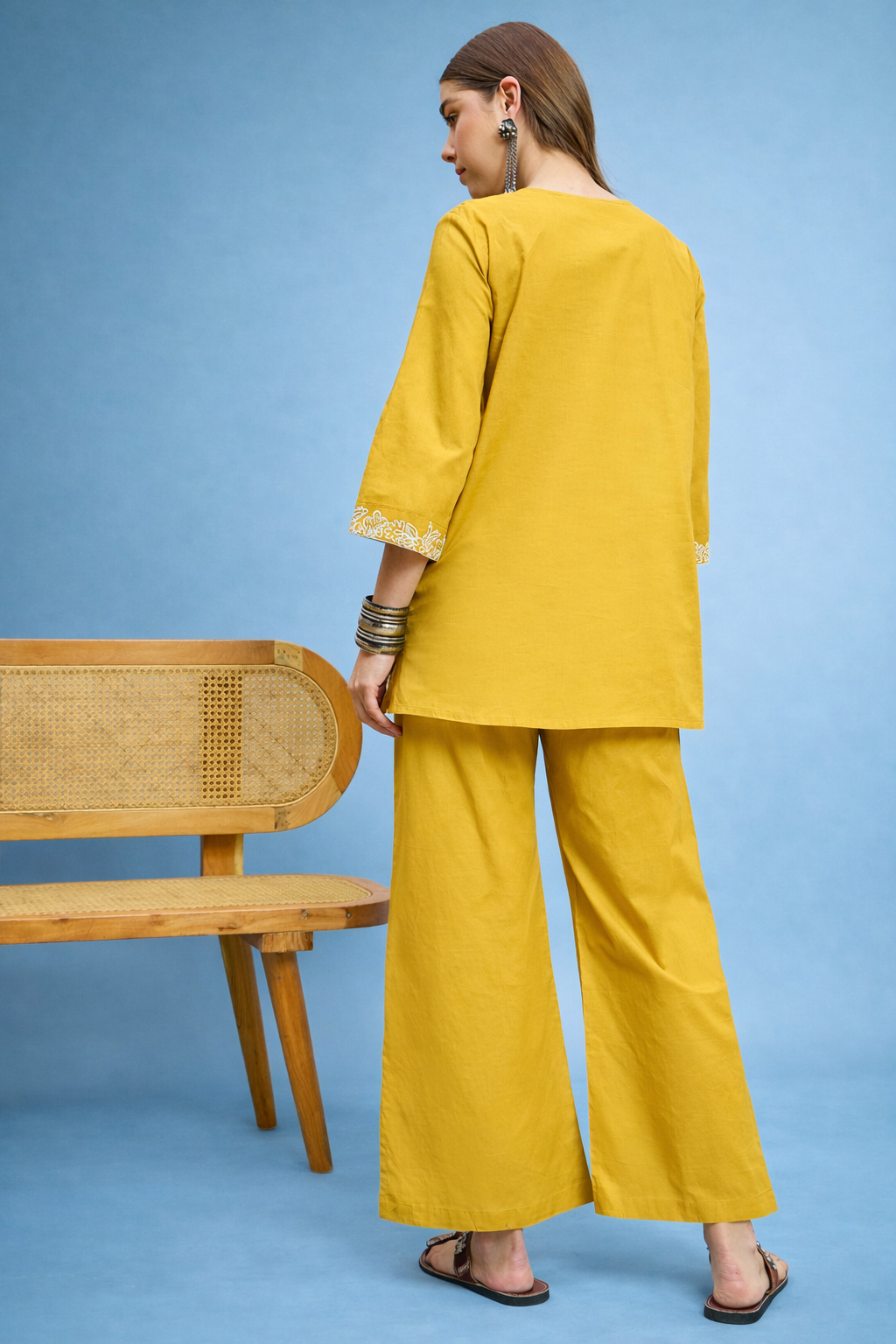 Yellow Pure Cotton Co-ords