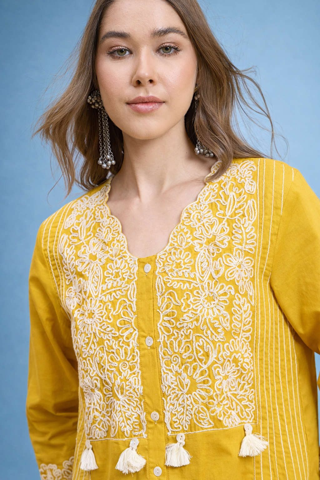 Yellow Pure Cotton Co-ords