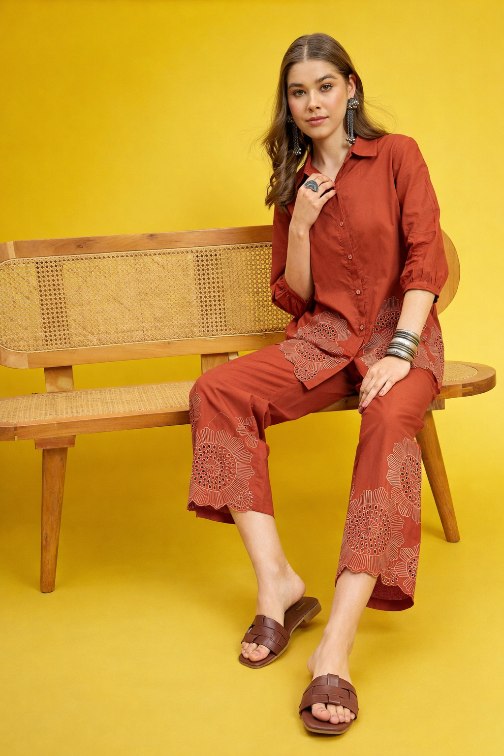 Rust Pure Cotton Co-ords