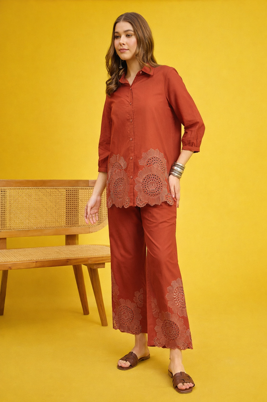 Rust Pure Cotton Co-ords