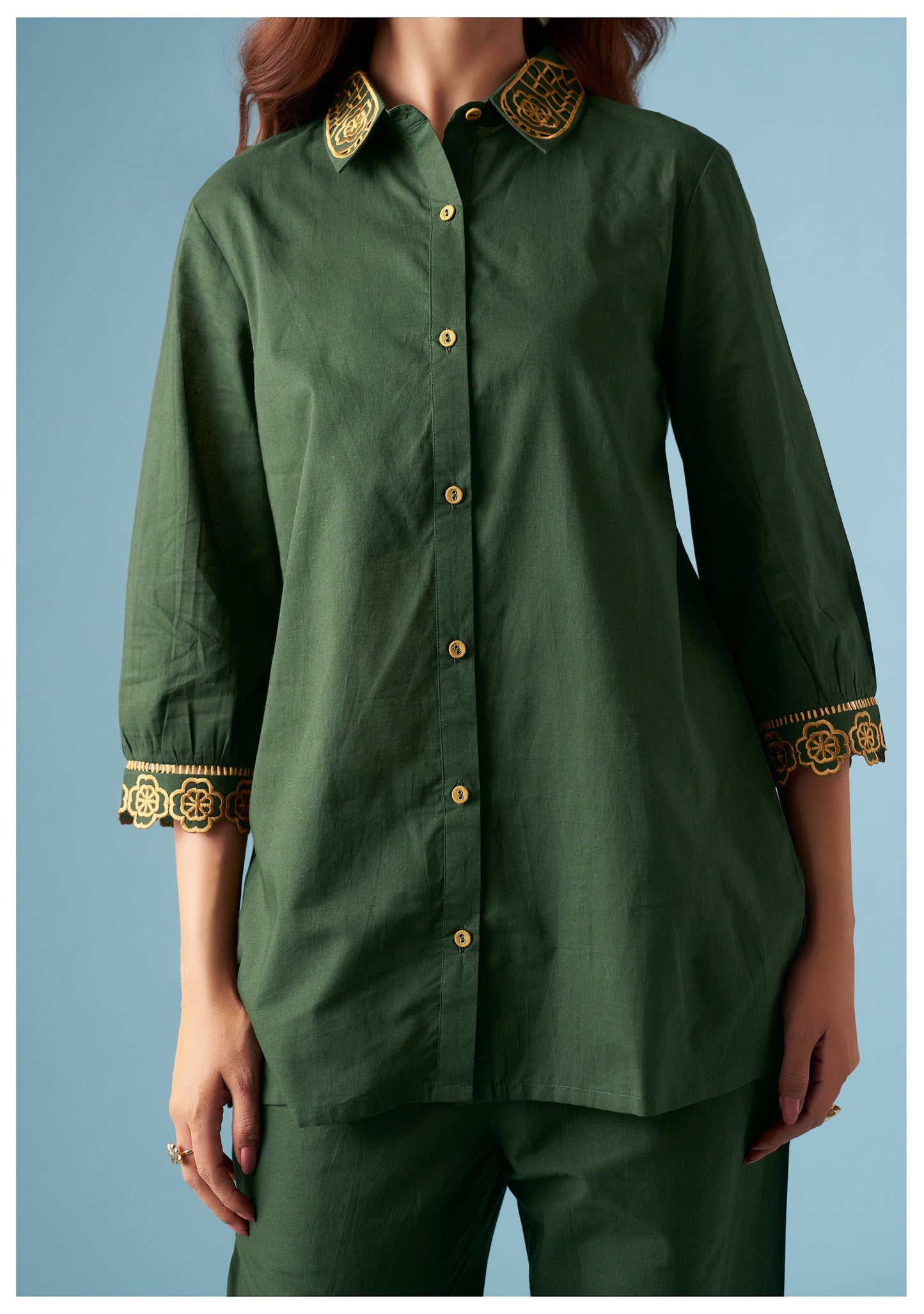 Green Pure Cotton Co-ords