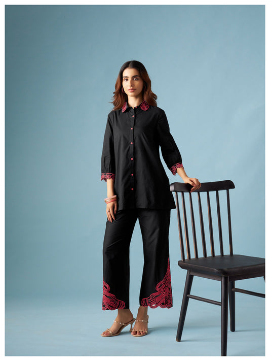 Black Pure Cotton Co-ords
